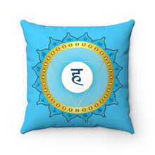 Load image into Gallery viewer, Throat Chakra Spun Polyester Square Pillow
