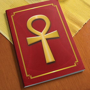 Ankh Kemetic Egyptian Softcover Notebook Journal (Red) 7" x 10" Blank, Lined, Graph, or Dot Grid