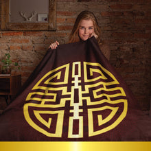 Load image into Gallery viewer, Cai Feng Shui Wealth Attraction Velveteen Plush Blanket - Dark Red
