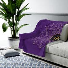 Load image into Gallery viewer, Crown Chakra Velveteen Plush Blanket
