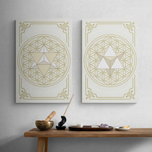Load image into Gallery viewer, J-MAC Digital Art Merkaba Flower of Life Sacred Geometry Portrait Canvas Wall Art Set
