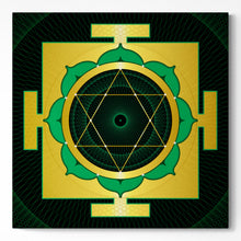 Load image into Gallery viewer, Lakshmi Yantra (Green) on Square Canvas
