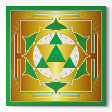 Load image into Gallery viewer, Seed of Life Merkaba Yantra (Green) on Square Canvas - Type B
