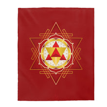 Load image into Gallery viewer, Merkaba Star Tetrahedron Velveteen Plush Blanket (Red)
