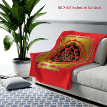 Load image into Gallery viewer, Sri Yantra Red Velveteen Plush Blanket
