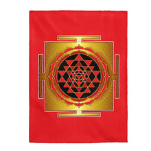 Load image into Gallery viewer, Sri Yantra Red Velveteen Plush Blanket
