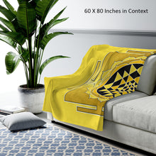 Load image into Gallery viewer, Sri Yantra Yellow Velveteen Plush Blanket
