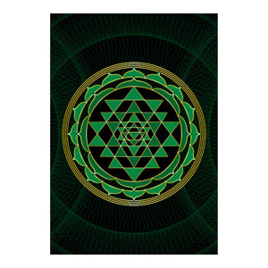 Sri Yantra Softcover Notebook Journal (Green) 7" x 10" Blank, Lined, Graph, or Dot Grid