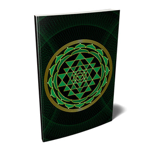 Sri Yantra Softcover Notebook Journal (Green) 7" x 10" Blank, Lined, Graph, or Dot Grid