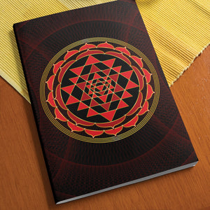 Sri Yantra Softcover Notebook Journal (Red) 7" x 10" Blank, Lined, Graph, or Dot Grid