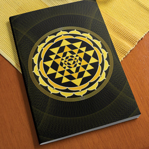 Sri Yantra Softcover Notebook Journal (Yellow) 7" x 10" Blank, Lined, Graph, or Dot Grid