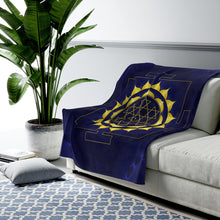 Load image into Gallery viewer, Sun (Surya) Yantra Velveteen Plush Blanket

